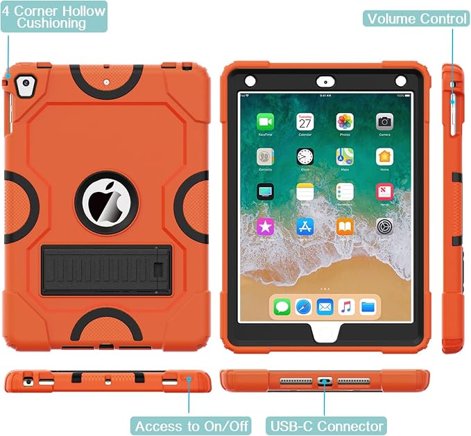ZoneFoker Case for iPad 6th/5th Generation (9.7 Inch 2018/2017 Model) iPad Air 2 / 1st iPad Pro 9.7 Heavy Duty Shockproof Rugged Protective Case Alpine Green