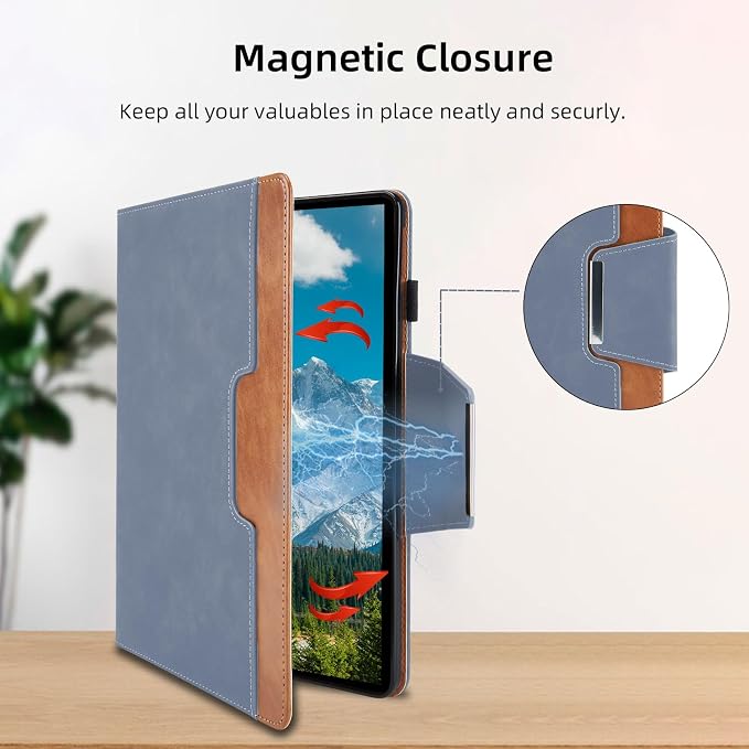 Case for Samsung Galaxy Tab A 10.1 2019 (SM-T510/T515) - Multi-Angle Viewing Stand Cover with Pocket and Magnetic Clasp PU Leather Business Folio Protective Case for Samsung T510 Black