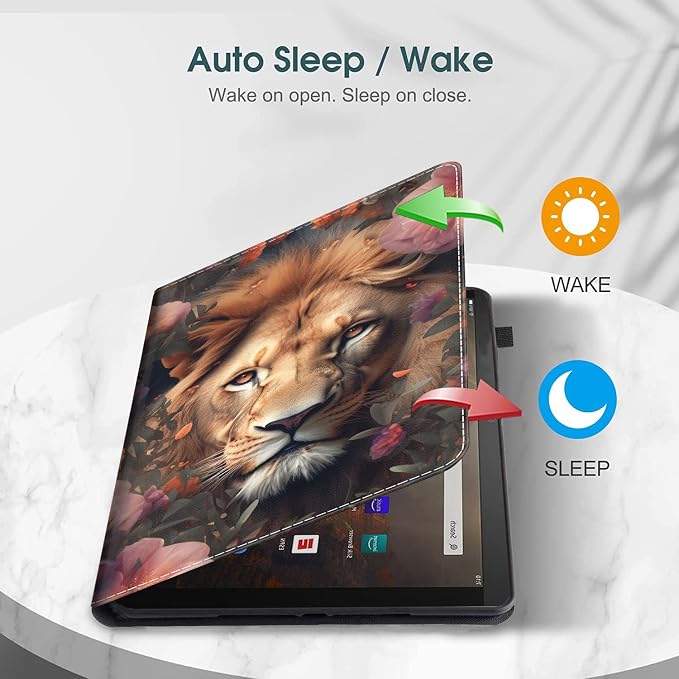 Case Fits Amazon Kindle Fire HD 8 &amp 8 Plus Tablet (12th Generation/10th Generation 2022/2020 Release) 8 Multi-Angle Smart Stand Cover Auto Sleep/Wake Space Corgi Dog