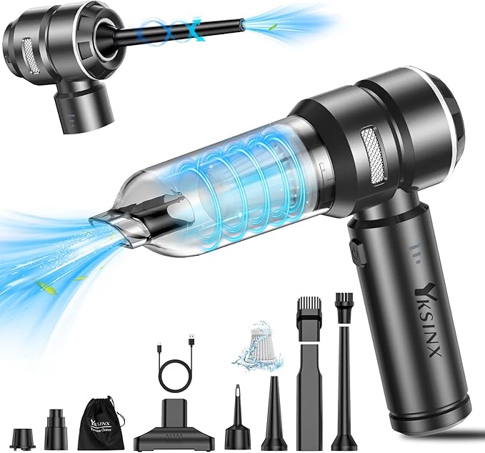 Car Vacuum Cleaner High Power,18000PA Handheld Vacuum Cordless with Brushless Motor,4 in 1 Portable Mini Vacuum Cleaner & Air Duster,3 Gear,Small Handheld Vacuum Rechargeable for Car,Home