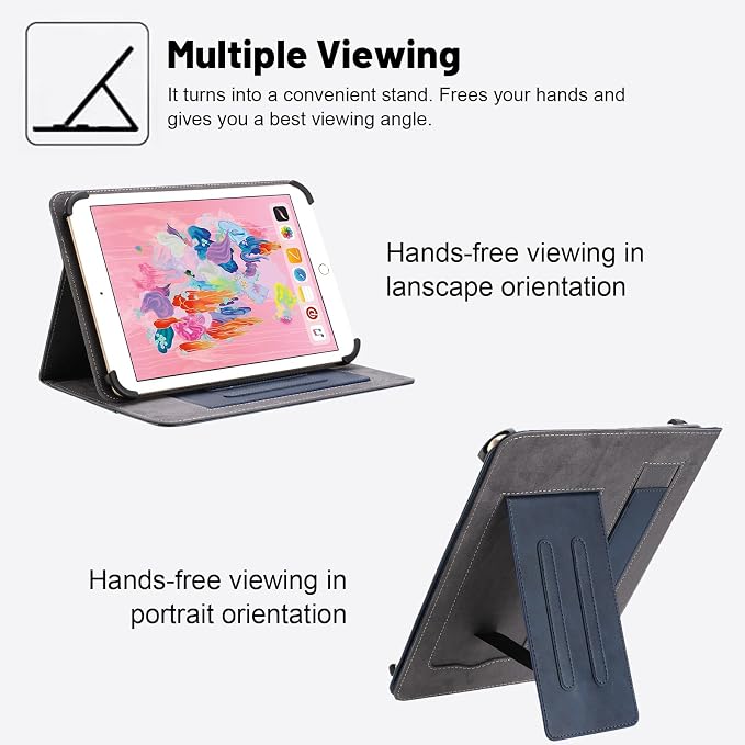 Dteck Universal Case (7.9 to 8.4) - Fold Stand Protective Flip Case for Apple iPad mini/Samsung Galaxy Tab 8.0 8.4 /Lenovo Tab 8 /onn. 100003561 8 Tablet Pro/Android Tablet 8 Inch (Blue Pink)