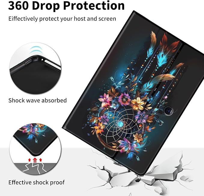 Case for Microsoft Surface Go 4/3/2/1 (2023/2021/2020/2018)-Slim PU Leather Lightweight Adjustable Stand Smart CoverAmerican Flag