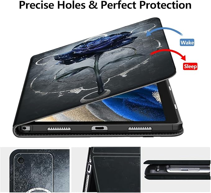 Case for Fire 7 Tablet &amp Fire 7 Kids (12th Gen 2022 Release) - Slim PU Leather Protective Smart Cover with Auto Sleep/Wake &amp Multi-Angle StandBlue Dandelion