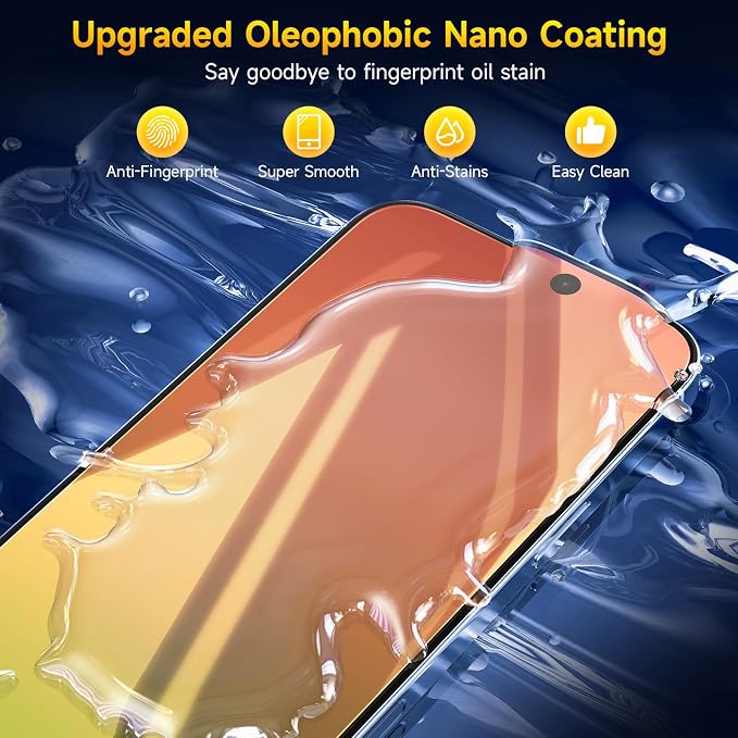 (2 Pack Compatible with iPhone 14 Pro Max Privacy Screen Protector Mirror 25 Degree Anti Spy Anti-Blue Light Red to Green Gradient with Easy Installation Kit No Air Bubbles