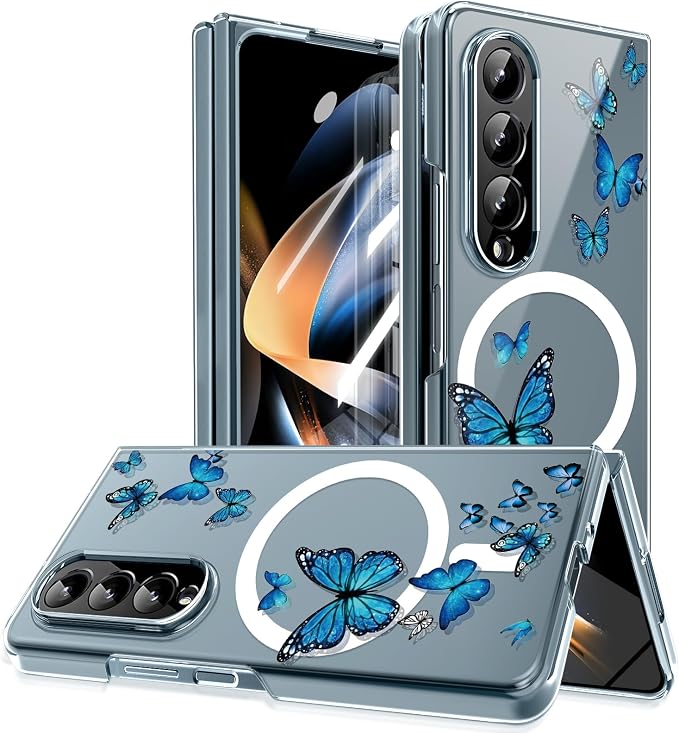 for Galaxy Z Fold4 CaseBuilt-in Magnet CircleWireless Charging | Military-Grade Shockproof case Cover for Samsung Galaxy Z Fold4Anagallis