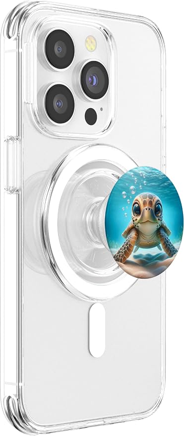 Adorable Cute Kawaii Sea Turtles in The Ocean PopSockets PopGrip for MagSafe