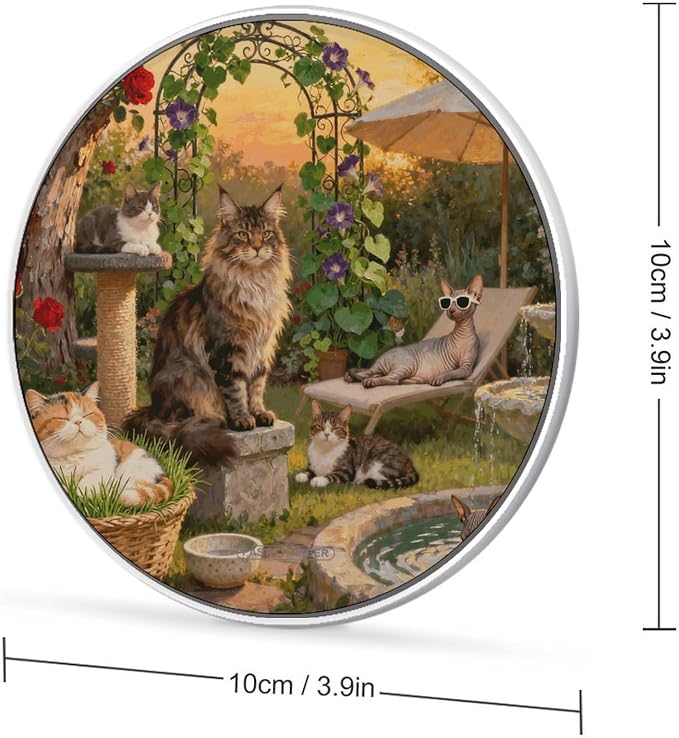 Garden Meow Language Wireless Charger Fast Charging Pad | Anti-Slip Qi Certified Wireless Charging Pad for All Phones with Wireless Charging Function for Home Office Travel