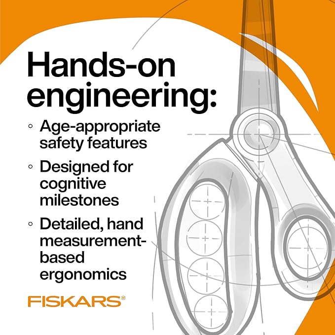 Fiskars 199700-1001 Back to School Supplies, Student Kids Scissrors Softgrip, 7 Inch, Color Received May Vary