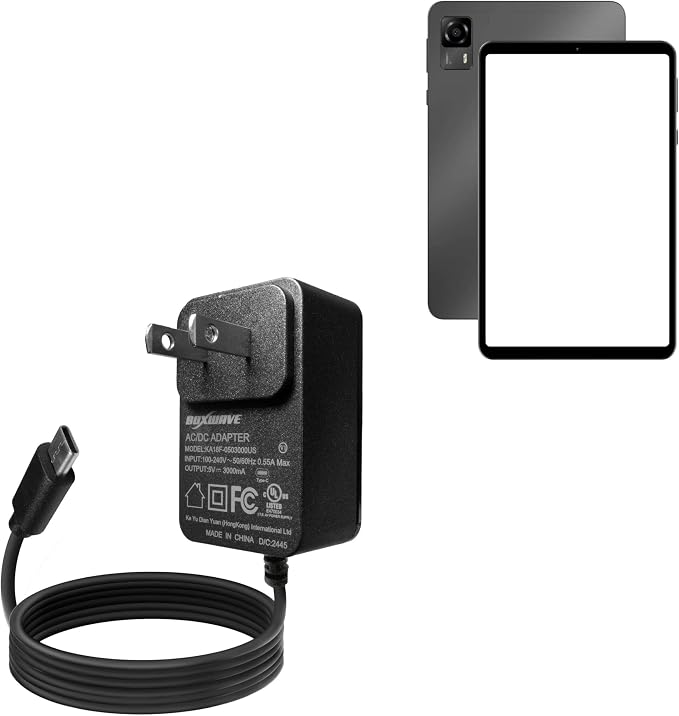 BoxWave Charger Compatible with Headwolf Fpad 5 - Wall Charger Direct (15W) Rapid Charge Your Device with Built-in 3ft Cable