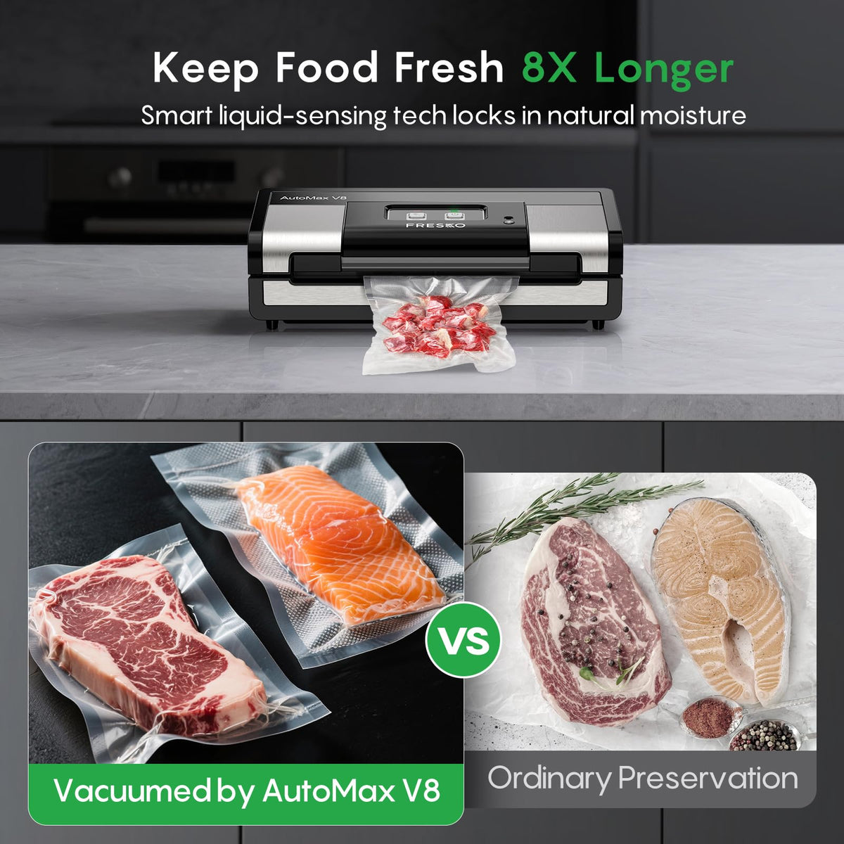 FRESKO Automatic Vacuum Sealer for Food, Hands-Free Operation