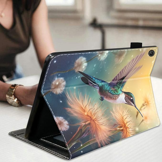Case for Amazon Kindle Fire HD 10 Tablet 10.1 (9th/7th Generation 2019/2017 Release) Slim Folding Stand Folio Cover with Card Slot &amp Auto Wake/Sleep - African American Girl