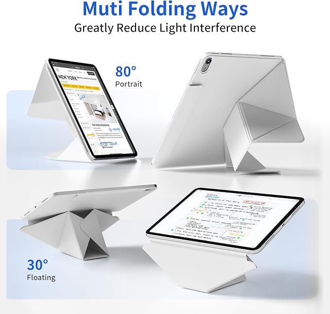 Magnetic Case for iPad Air 11 M4/M3/M2 iPad Air 5th/4th Gen 10.9 | Slim Detachable Magnetic Stand Case with 20+ Viewing Angles Hidden Pencil Holder Auto Wake/Sleep Black