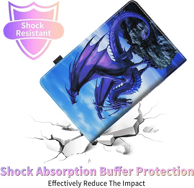 Case for 7 All-New Kindle Paperwhite 12th Gen 2024 &amp Kindle Colorsoft Signature Edition (2024 Release) PU Leather Folio Cover with Auto Wake/Sleep ，Blue Dragon