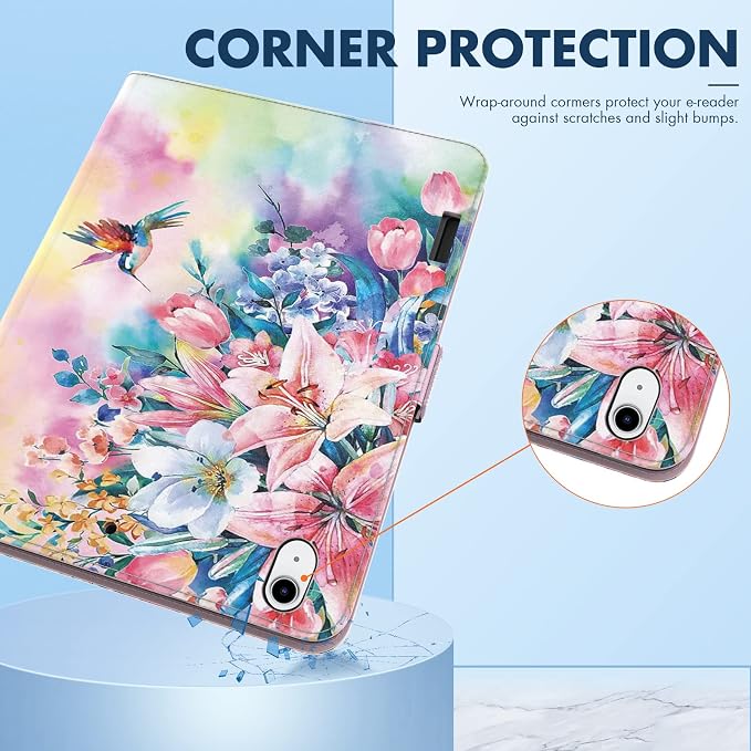 Dteck for iPad A16/10th Generation 10.9 Inch 2022 Case with Pencil HolderPremium PU Leather Folio Multiple Viewing Angles Stand Cover Auto Wake/Sleep Protective Tablet Cases for Women MenBookshelf