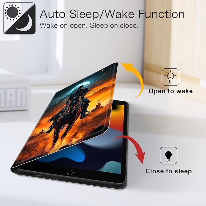 for iPad 11th Generation (A16 2025) 11 / iPad 10th Gen 10.9 2022 Case 360° Rotating PU Leather Stand Cover with Auto Sleep/Wake Shockproof TPU Backl Raccoon Perched
