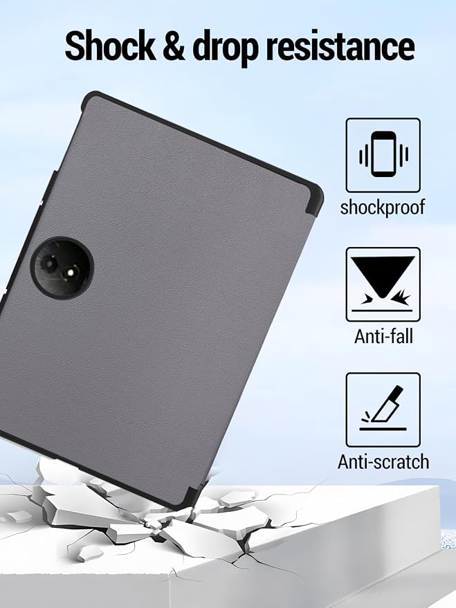 for TCL NXTPAPER 11 Plus (11.5 inch) Android Tablets tri-fold Smart Protective case PU Leather Portable Shell Suitable for TCL NXTPAPER 11 Plus Provides Full Protection Grey.