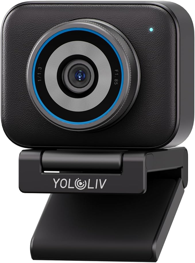 YOLOLIV YoloCam S3-4K Streaming Webcam, DSLR-Like Control, Cinematic Effects, 4X Zoom, HDR, Uncompressed Video, Optimized PD AutoFocus | USB-C for PC & Mac