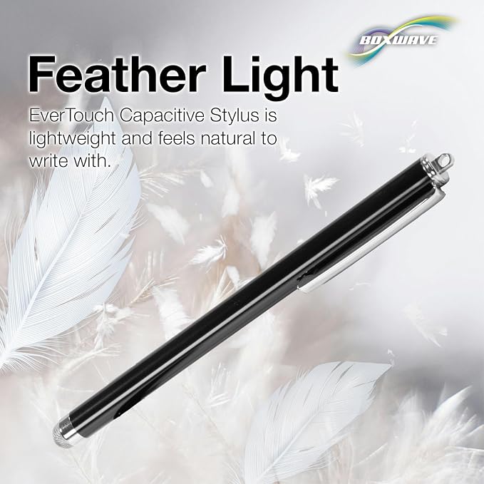 BoxWave Stylus Pen Compatible with Apple iPhone XR - EverTouch Capacitive Stylus Fiber Tip Capacitive Stylus Pen - Jet Black
