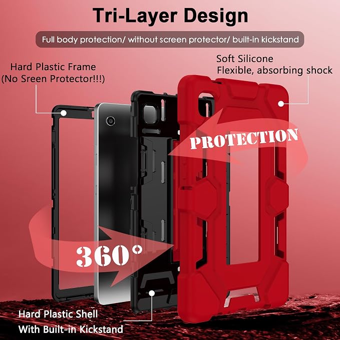 Case for Samsung Galaxy Tab A11+/A11 Plus 11” 2026 Samsung Galaxy Tab A9+/A9 Plus 11” 2024 Model Heavy Duty Shockproof Hard High Impact Protective Case Black
