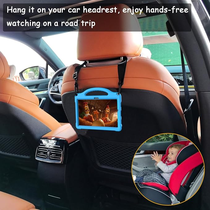 Kids Case for Samsung Galaxy Tab A11 Plus 2026 /A9 Plus 2023 11 inch Tablet | Sanyetral Galaxy Tab A11+/A9+ Case with Screen Protector Shockproof Handle Stand Protective Cover with Shoulder Strap -Bl