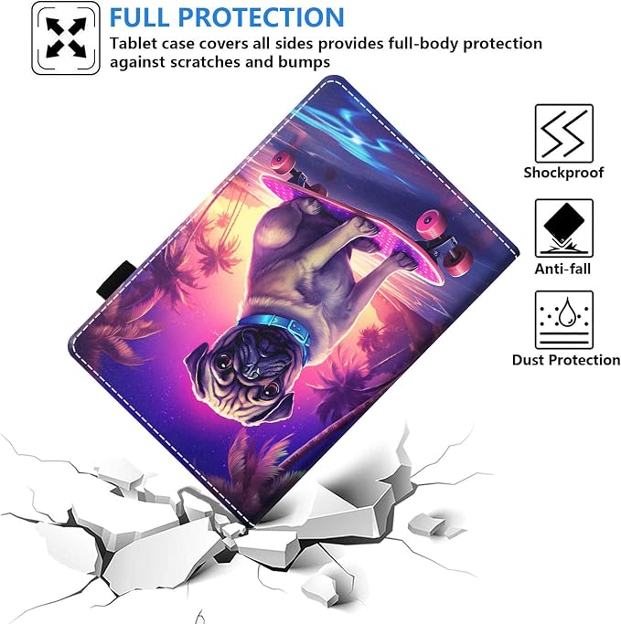 Case for Amazon Kindle Fire 7 Tablet (7 Display 12th Generation 2022 Release) Slim PU Leather Stand Folio Cover with Card Slot &amp Auto Wake Sleep Abstract Paint Butterfly