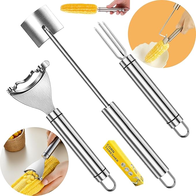 HKFALDRR (3Pcs) Corn Cob Peeler, Corn Stripper, Corn Holder, Corn Peeler for Corn on the Cob, Corn Cob Stripper Tool, Efficient Design Perfect for Dining Enthusiasts