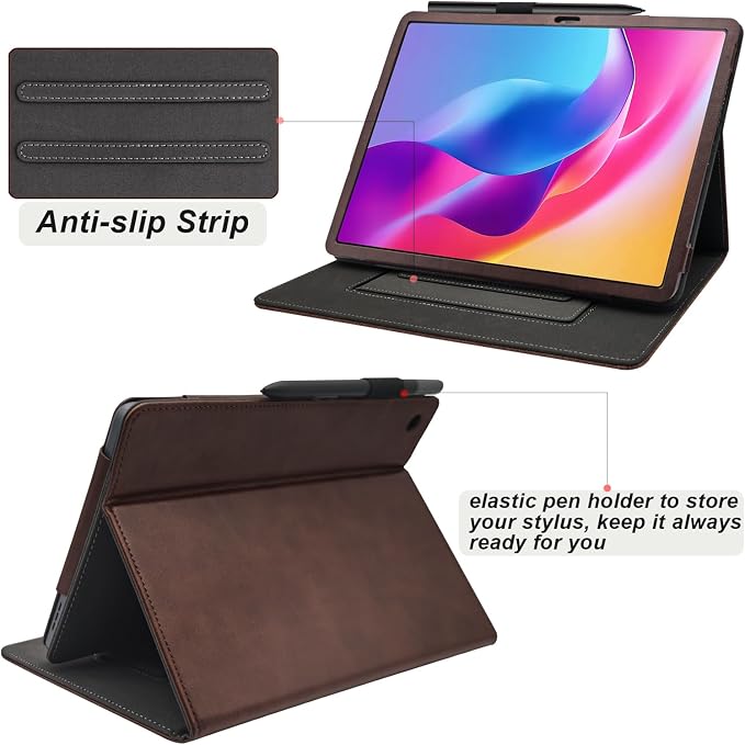 Hand Strap Case for 10.1 TCL TAB 10 Gen 4 (Model: 8483A) Tablet PU Leather Bidirectional Multi-Angle Stand Cover with Auto Sleep &amp Wake/Elastic Pen Holder (Black)