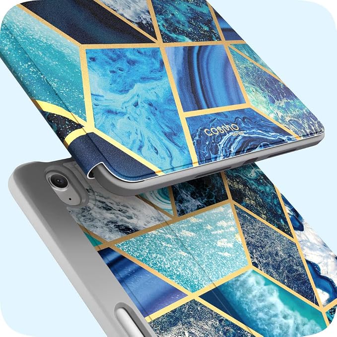 i-Blason for iPad mini 7 Case iPad mini 6 Case 8.3 inch Marble | Built-in Screen Protector Auto Sleep/Wake Pencil Holder Trifold Stand Full-Body Protection