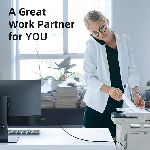 USB 2.0 Printer Cable 20 FTUSB 2.0 A to B Connector High - Speed Data Transfer for Printers &amp Scanners Compatible with HP Canon Epson Brother and More Black 20FT
