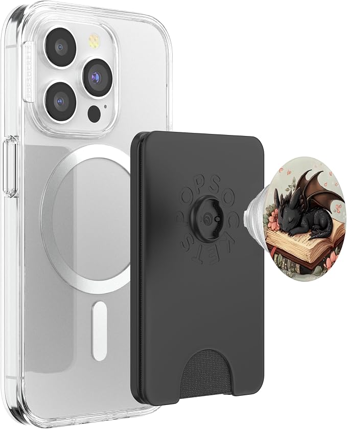 Book Dragon Head Mythical Creature Flame Wyvern Fantasy PopSockets PopWallet for MagSafe