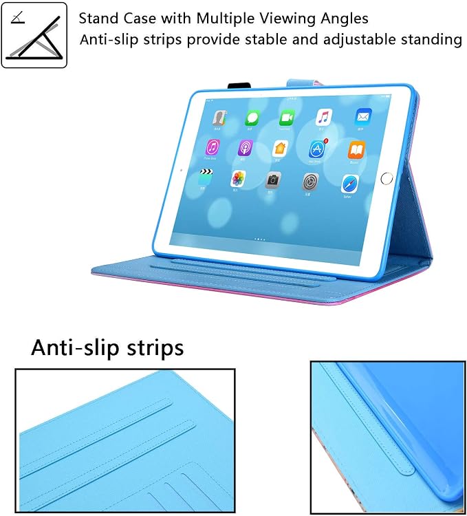 for Apple iPad 10.2 Case 9th/8th/7th Generation Cover (2021/2020/2019) with Auto Wake/Sleep Ultra Thin Lightweight Trifold Stand Folio PU Leather &amp Hard Back Hybrid Cover Almond Blossom