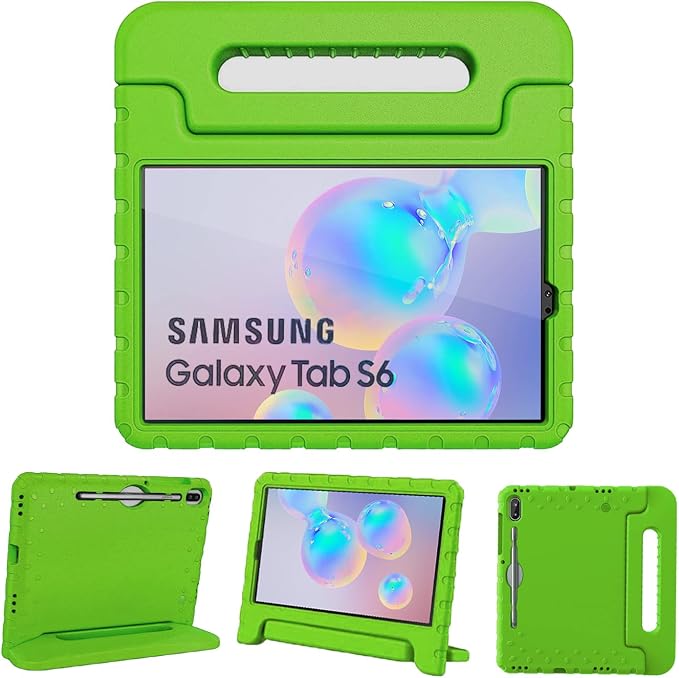 Kids Case for Samsung Galaxy Tab S6 Lite 10.4 Inch with S Pen Holder Black | Fits 2024/2020/2022 Released Shockproof EVA Lightweight Foldable Handle Stand Washable Kids-Friendly