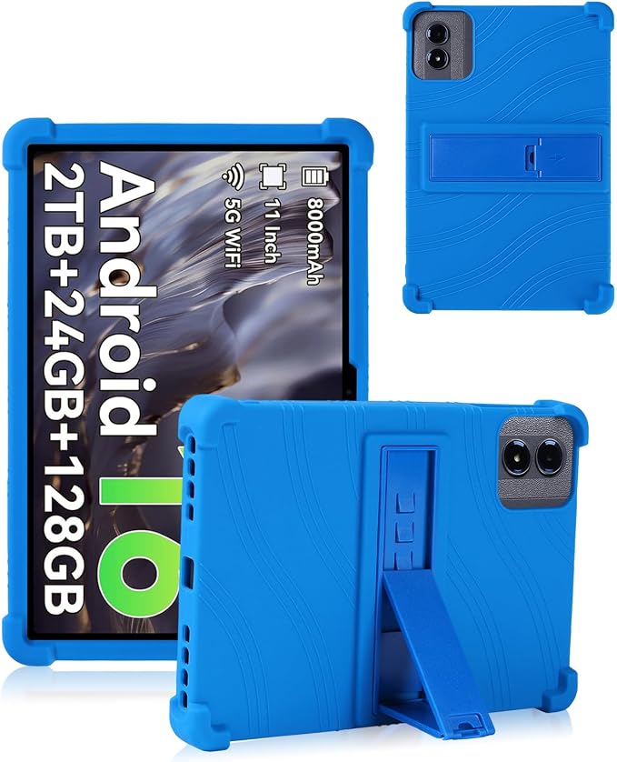 Case Compatible with TABWEE T50 11 inch Tablet – Shockproof Silicone Protective Case with Kickstand Anti-Slip Drop-Resistant Business Style (Black)