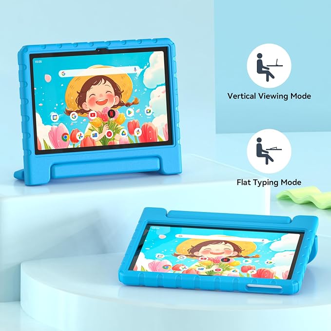 Kids Case for Onn 10.1 Tablet 2024 Gen 4(Model:100135925) ShockproofBlack | Lightweight EVA Foam Foldable Handle Stand Precise Cutouts Kid-Friendly For Daily Use