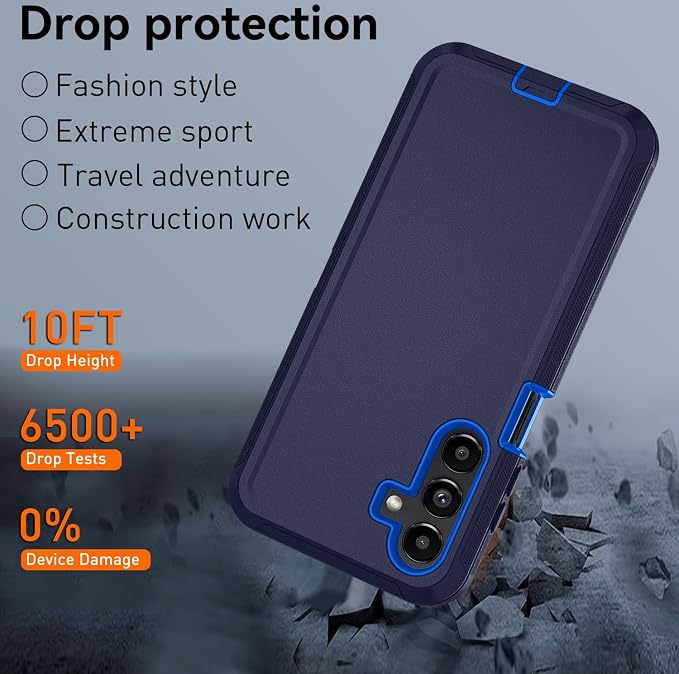 for Samsung Galaxy A17 5G caseA16 5G Heavy Duty casewith A Tempered Glass Screen Protector [Military Grade Protective ] [Shockproof] [Dropproof] [Dust-Proof]for Galaxy A17 / A16(Black)