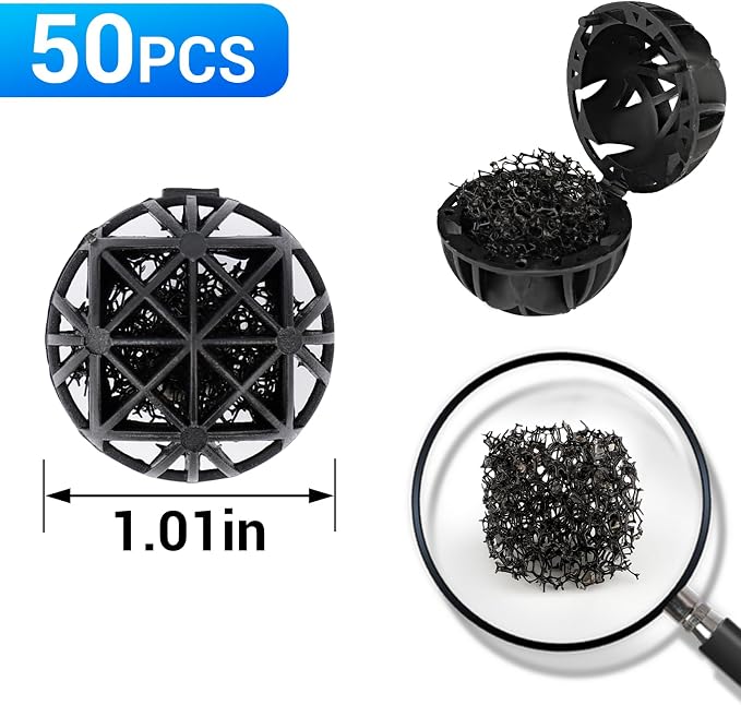 Segarty Aquarium Bio Balls, 1 inch Koi Pond Filter Media Bio Ball
