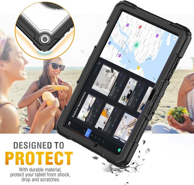 HXCASEAC Case for Samsung Galaxy Tab A9+ Plus 11 Inch Kids Protective with Screen Protector/Hand Strap/Pen Holder Sturdy Shockproof for Samsung A9 Plus Tablet Case SM-X210 SM-X216 SM-X218 - Clear