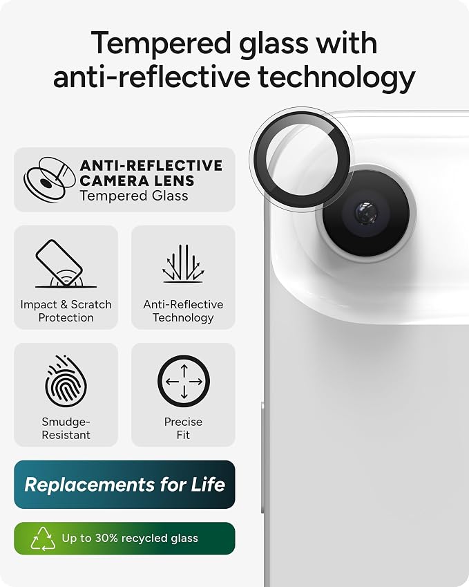 ZAGG Glass+ Screen &amp Camera Lens Protection for iPhone 17 Pro Max - Impact &amp Shatter Protection Full Coverage Scratch &amp Smudge-Resistant Tempered Glass Anti-Reflective Camera Lens Protec