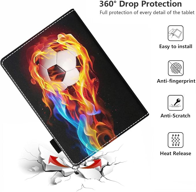 Case for Amazon Kindle Fire HD 10 &amp 10 Plus Tablet 10.1 (13th/11th Generation 2023/2021 Release) - PU Leather Folio Case with Smart Auto Wake/Sleep American Flag Camo