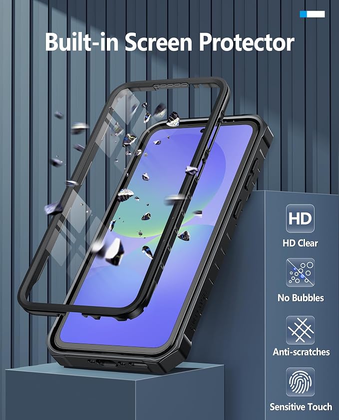 FNTCASE for 11 Pro XL Case Rugged Kickstand 2 Front Frames Black | Built-in Screen Protector 20FT Military-Grade Drop Protection Rugged Heavy Duty Shockproof Full Body Protective Cover