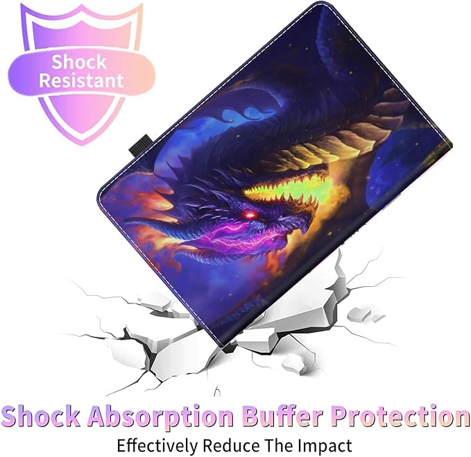 Case for 7 All-New Kindle Paperwhite 12th Gen 2024 &amp Kindle Colorsoft Signature Edition (2024 Release) PU Leather Folio Cover with Auto Wake/Sleep ，Blue Dragon