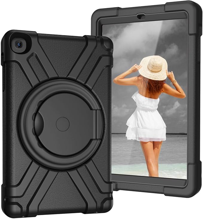 AKABEILA Compatible with Amazon Fire HD 8 2020/2022 Tablet Case，Rugged Kids Case with Stand Lightweight Shockproof Kids Friendly Tablet Cover Black