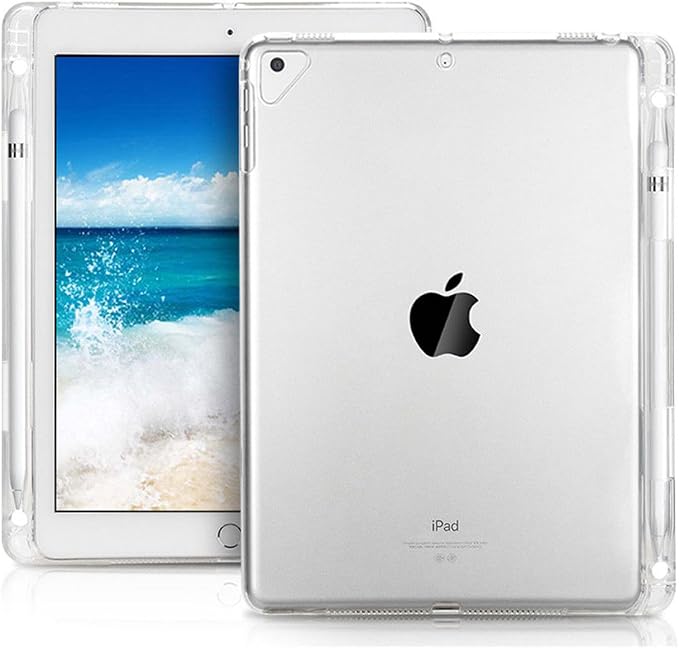 Clear iPad mini Case with Pencil Holder Soft TPU Transparent Shockproof Cover Supports 2nd Gen Apple Pencil Charging for iPad mini 6/7th(A17 Pro) Generation 8.3 inch 2021/2024 (Mini 6)