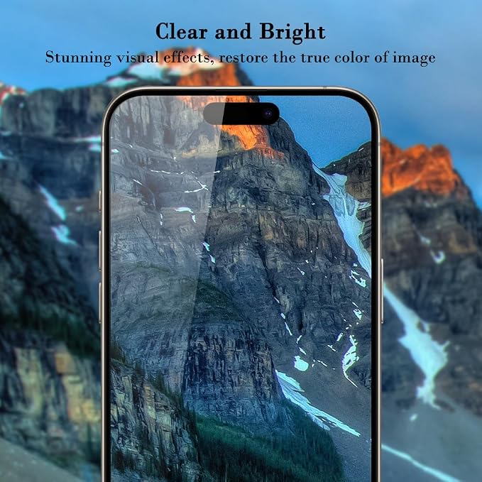 PERFECTSIGHT Privacy Screen Protector for iPhone 15 Pro Max 6.7 Inch Anti Spy HD Clear Bubble Free Tempered Glass Case Friendly 5X Stronger