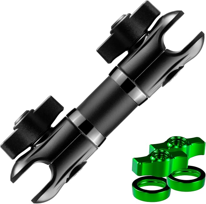 Tackform 10 Long 20mm Ball and Socket Arm DuraLock 20 Series Aluminum Tube Arm | Dual 20mm Sockets and Optional Anti-Theft Knobs | Black