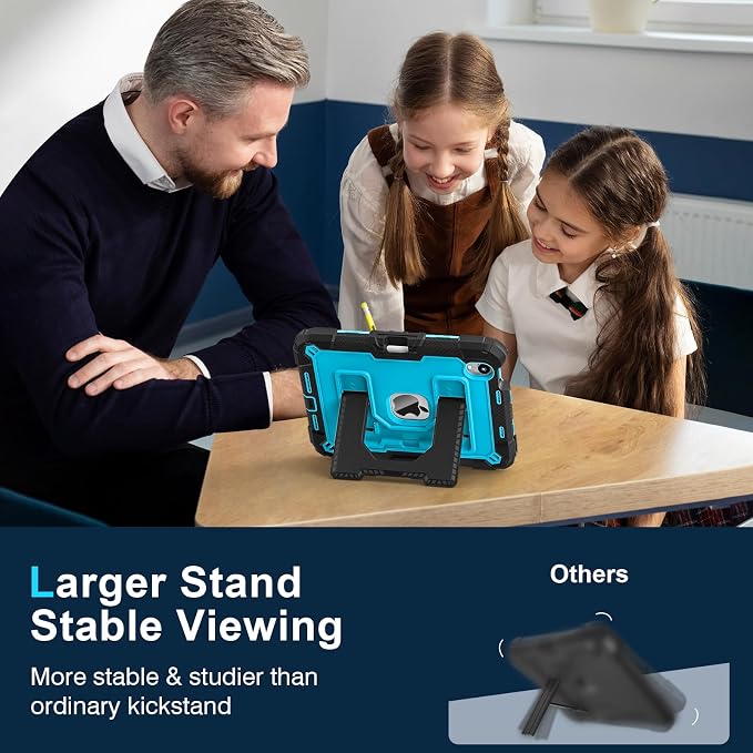Kids Case Compatible with iPad mini 7 A17 pro 2024 Mini 6 8.3”Colorful Shockproof Case with Pencil Holder and Adjustable Big StandHandle Strap for iPad mini 6th 7th Gen