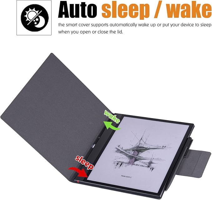 Magnetic Case for 10.3 Boox Note Air 5 CDark Blue | PU Leather Protective CoverSlim &amp LightweightPen Buckle Designwith Auto Sleep/Wake
