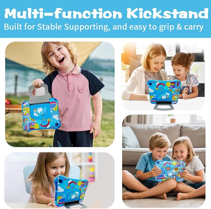 10 inch Tablet Case for kids(Compatible with 13th/11th Gen 2023/2021) (Incompatible with iPad Samsung 10 inch Tablet)Light Weight Shock Proof Convertible Handle Stand Kids Case (A-Light Blue)