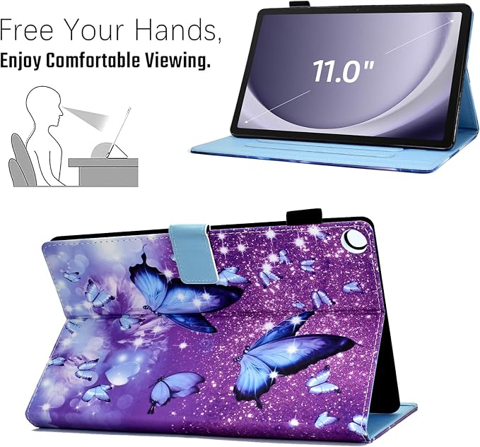 Case for Galaxy Tab A11+ Plus 2026/ A9 Plus 2024 11-Inch Funut PU Leather Folio Cover Multi-Angle Stand with Auto Wake/Sleep Case for Samsung Galaxy Tab A9 Plus/A9+ Tablet Bird