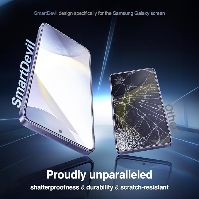 SMARTDEVIL [3 Pack for Samsung Galaxy S24 Screen Protector Finger Print Reader Compatible Fast &amp Easy Installation Clear 9H Tempered Glass Film Alignment Frame [Dust-Free &amp Bubble-Free]